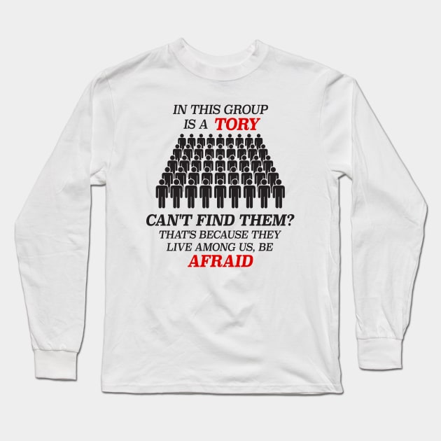 In This Group Is A Tory - Funny British Meme Long Sleeve T-Shirt by Football from the Left